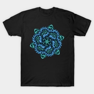 Artwork Illustration Six Sides Crystal Flower T-Shirt